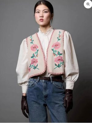 Floral Embroidered Vest