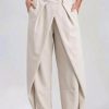 Draped Wide-Leg Statement Pants