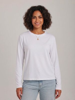 Classic Long Sleeve White Cotton T-Shirt