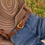 Leather with Brass buckle belt