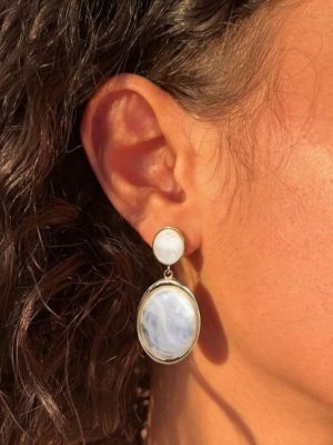 Precious stone earrings
