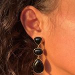 Precious stone earrings