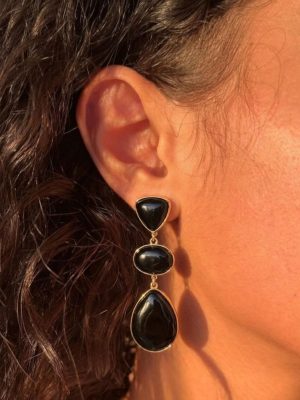 Precious stone earrings