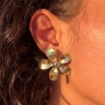 Gold flower earrings