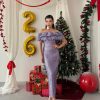 Of-shoulder Glitter Dress